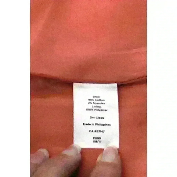 Talbots Pink Yellow A Line Canvas Midi Cotton Blend Lined Skirt Women's Size 16 - Picture 9 of 12